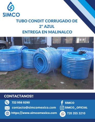tubo corrugado azul