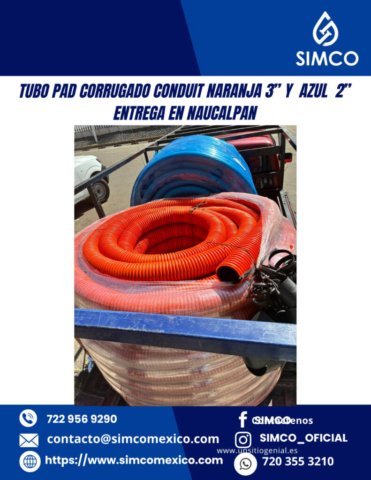 tubo corrugado naranja